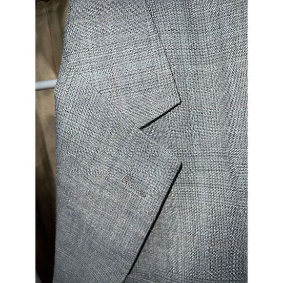 Vintage Bill Blass Blazer Plaid Suit Coat Hudsons Size 42R Jacket Gray Glencheck - Picture 11 of 13